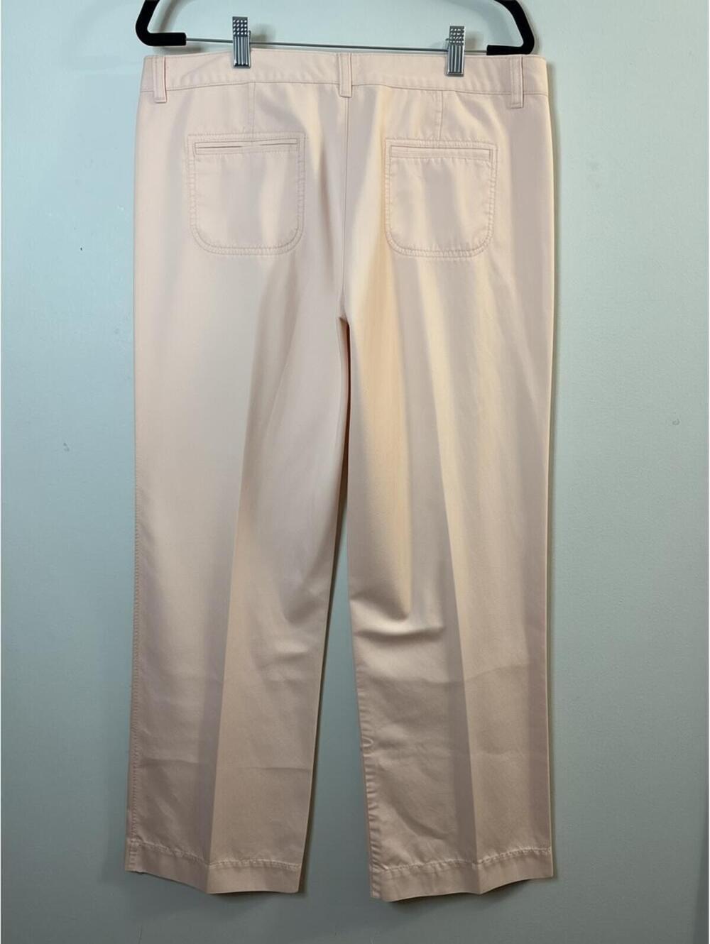 LOFT Womens Size 14 Blush Pink Wide Leg Pants Cotton Linen Blend Casual